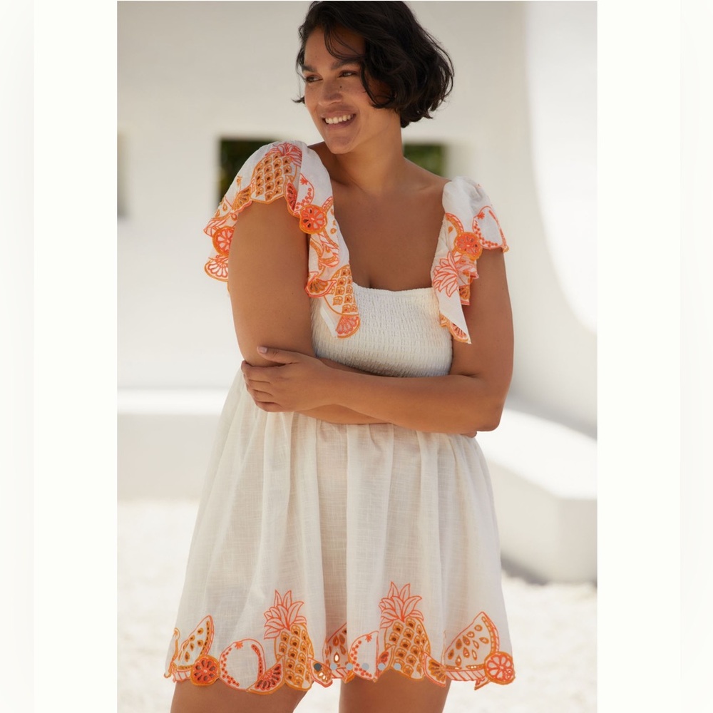 NWT Anthropologie Flutter-Sleeve Square-Neck Mini Dress Size XL